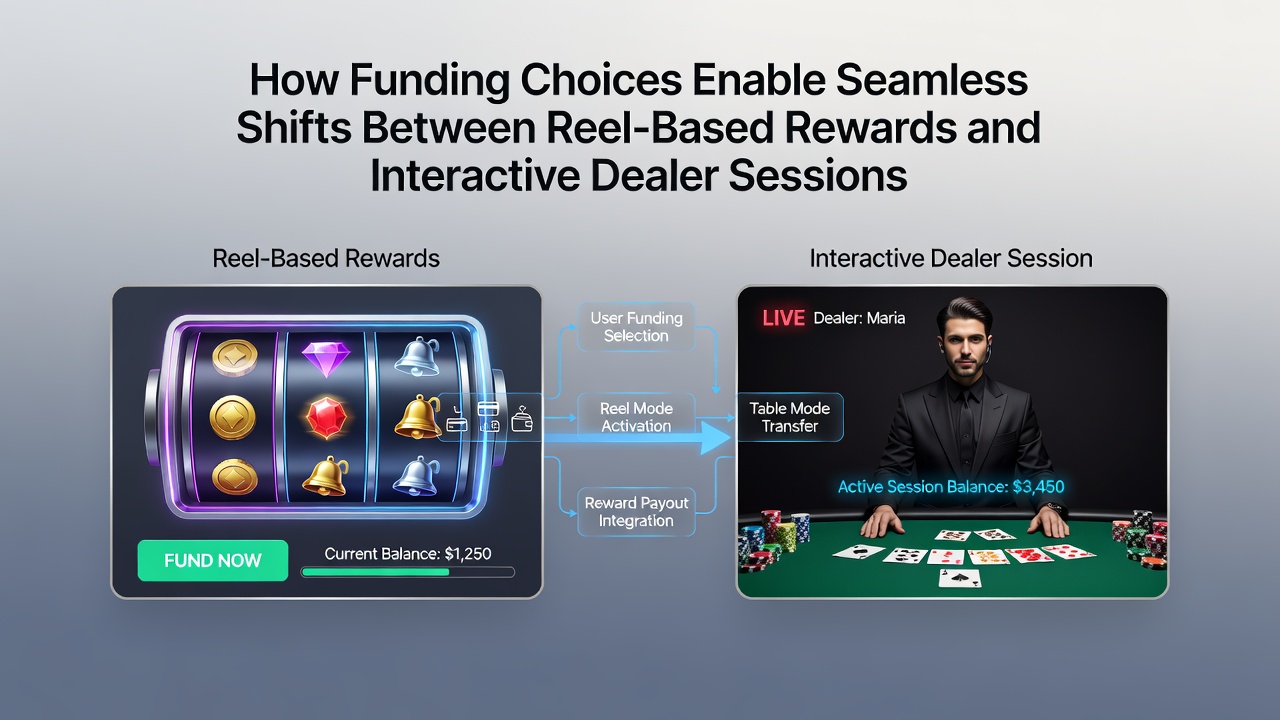 Illustration von Zahlungsflüssen zwischen Slots und Live-Dealer in mobilen Apps